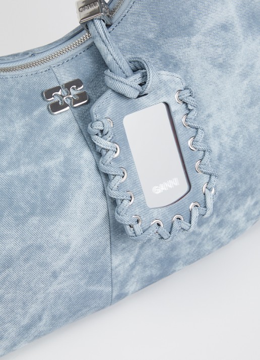 Ganni Hobo M schoudertas met tasbedel - detail 6 indigo