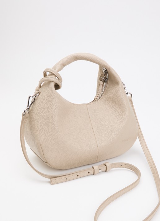 Ganni Hobo Mini handtas met afneembare schouderriem - achterkant 6 donkerbeige