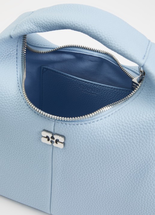 Ganni Hobo Mini handtas met afneembare schouderriem - detail 3 blauw