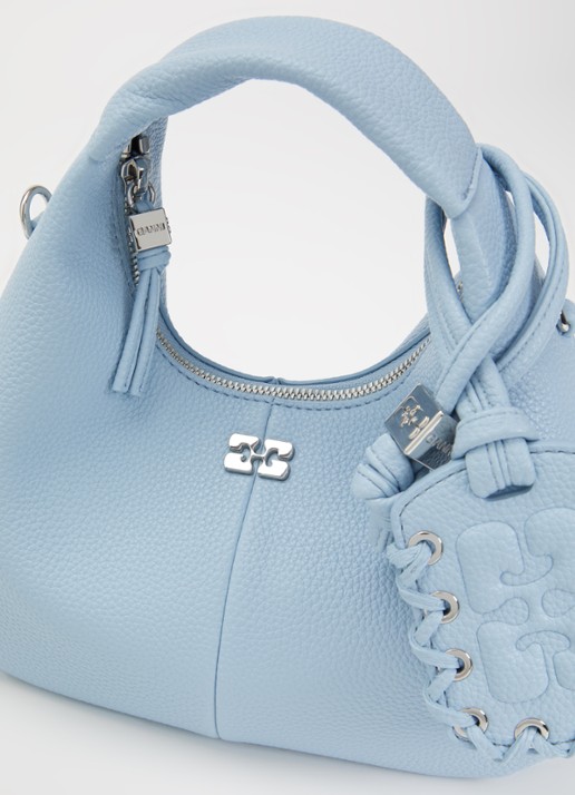 Ganni Hobo Mini handtas met afneembare schouderriem - detail 5 blauw