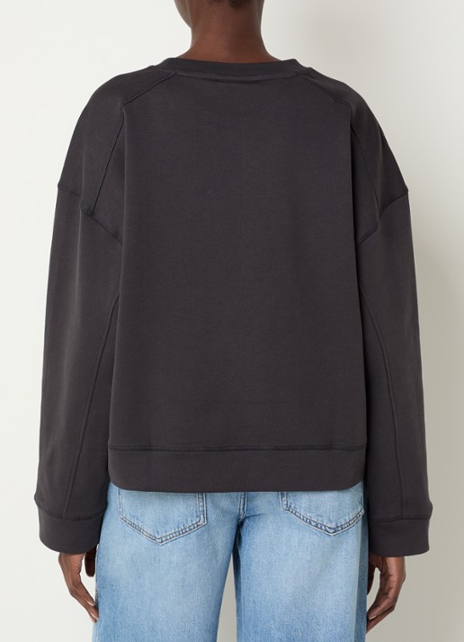 Ganni Isoli sweater met logoprint - achterkant 4 antraciet