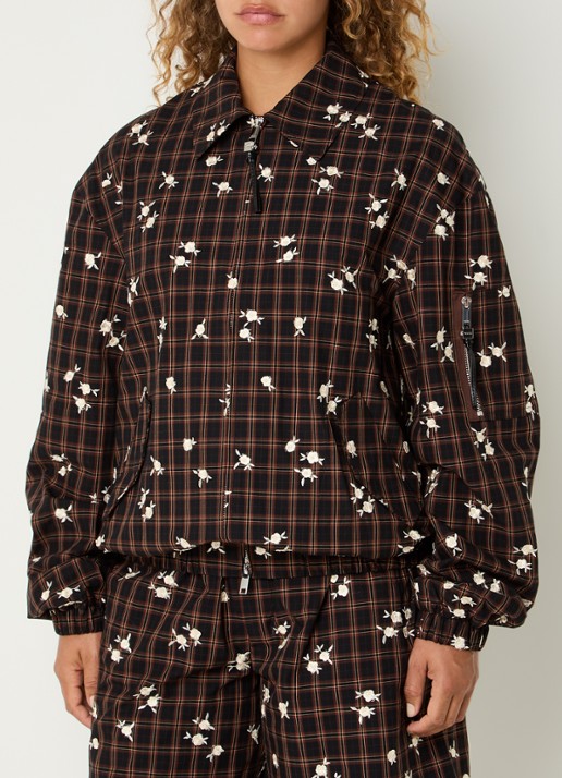 Ganni Jack met bloemborduring - detail bruin