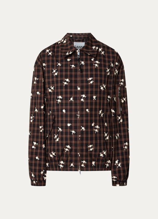 Ganni Jack met bloemborduring - voorkant 2 bruin