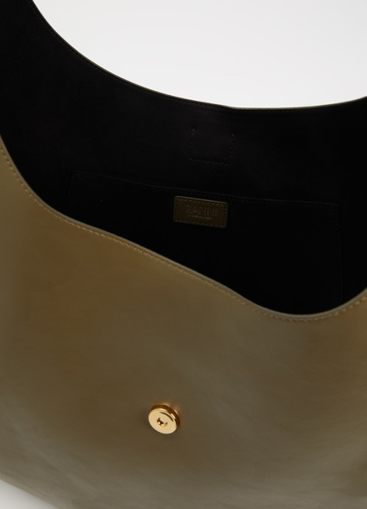 Ganni Kat Large schoudertas met gespdetail en uitneembaar etui - detail 2 mosgroen