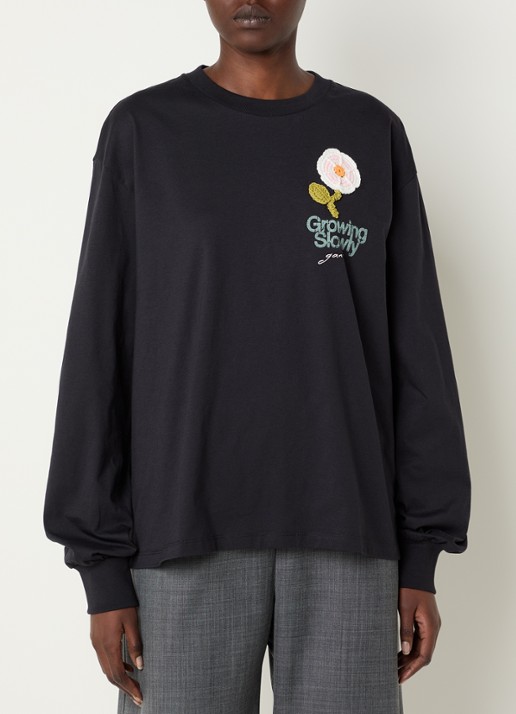 Ganni Longsleeve met logoprint