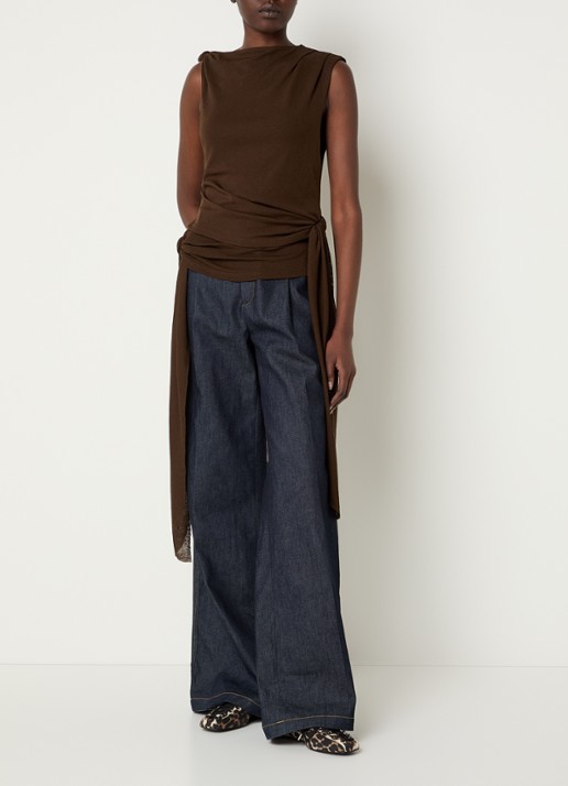 Ganni Marl top met asymmetrische hals