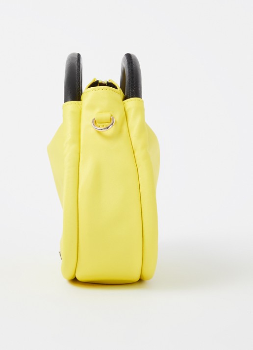 Ganni Mini Knot handtas met leren details  - detail 2 geel