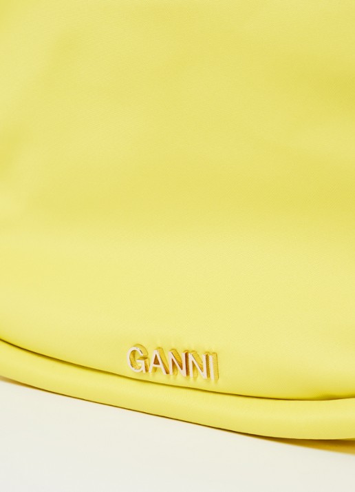 Ganni Mini Knot handtas met leren details  - detail 3 geel