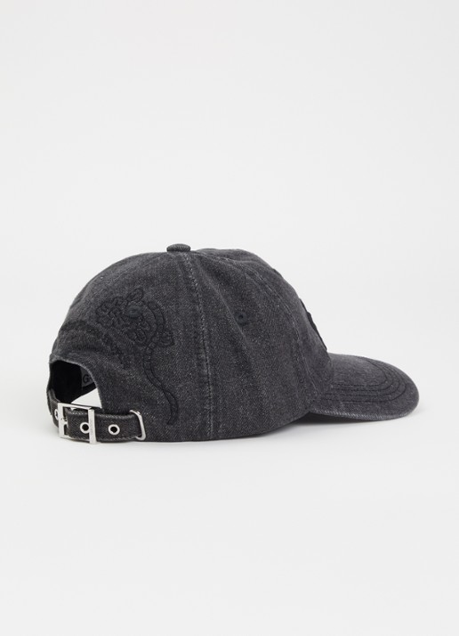 Ganni Pet van denim met borduring en logo - detail 2 zwart
