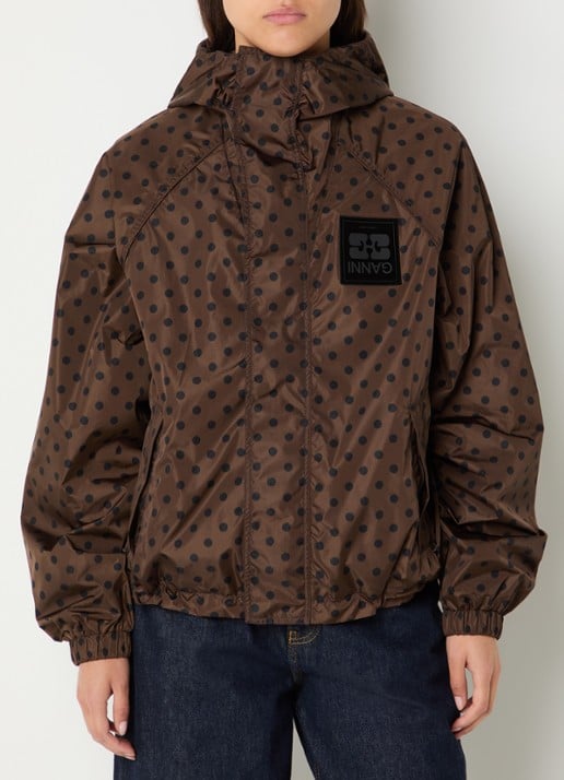 Ganni Regenjack met stippenprint