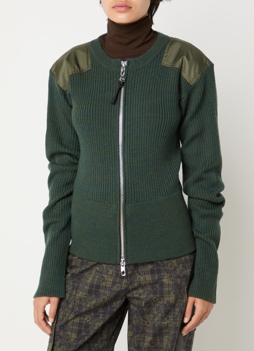 Ganni Ribgebreid vest in merino wolblend