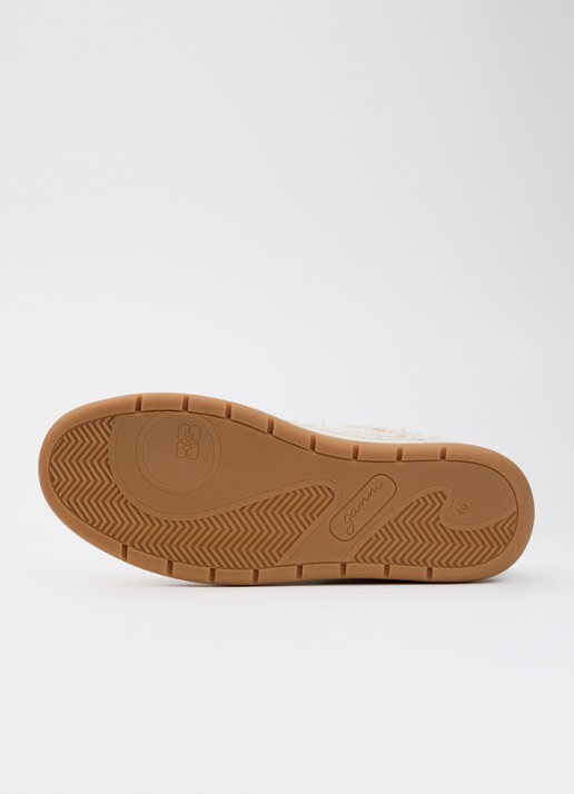 Ganni Sneaker van canvas met mesh details - detail 3 beige