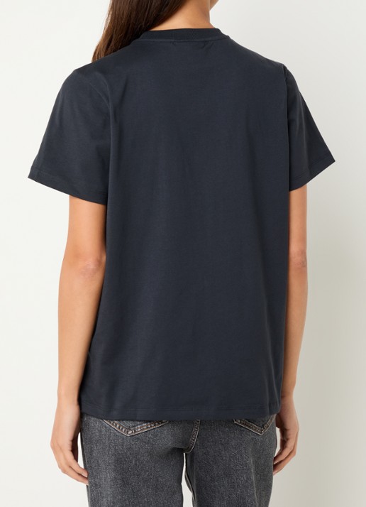 Ganni T-shirt met logoprint - achterkant 3 antraciet