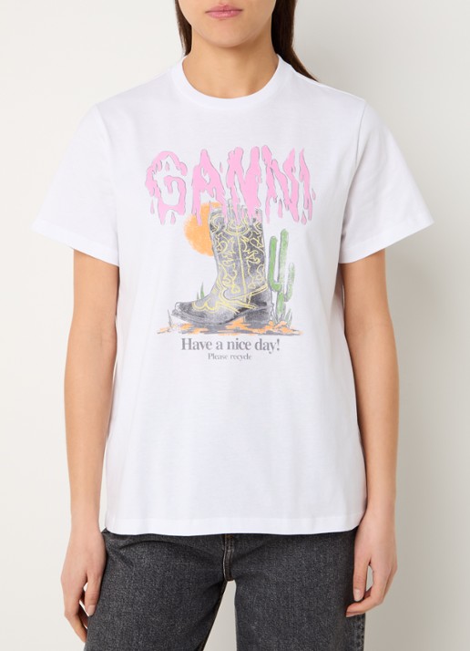 Ganni T-shirt met logoprint