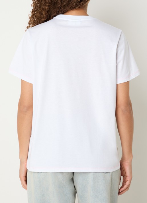 Ganni T-shirt met logoprint - achterkant 4 wit