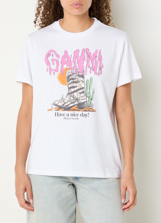 Ganni T-shirt met logoprint