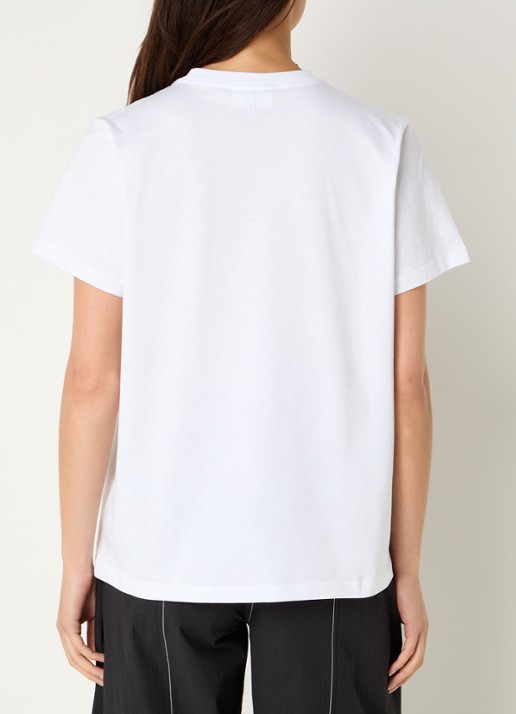 Ganni T-shirt van  katoen met logoprint - achterkant 2 wit