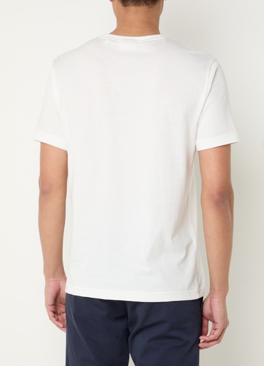 Gant College G T-shirt met logoprint - achterkant gebroken wit
