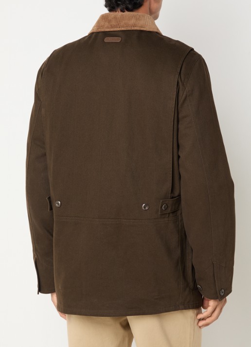 Gant Decker jack met details van corduroy - achterkant 3 donkerbruin