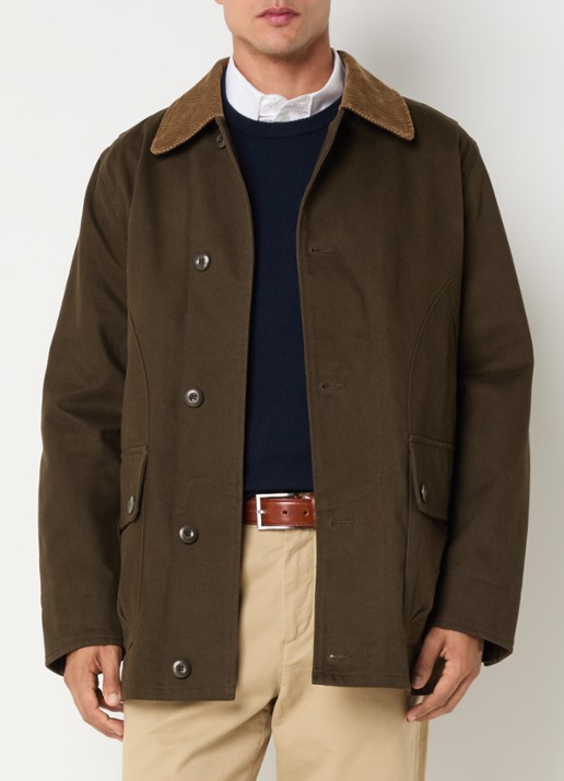 Gant Decker jack met details van corduroy