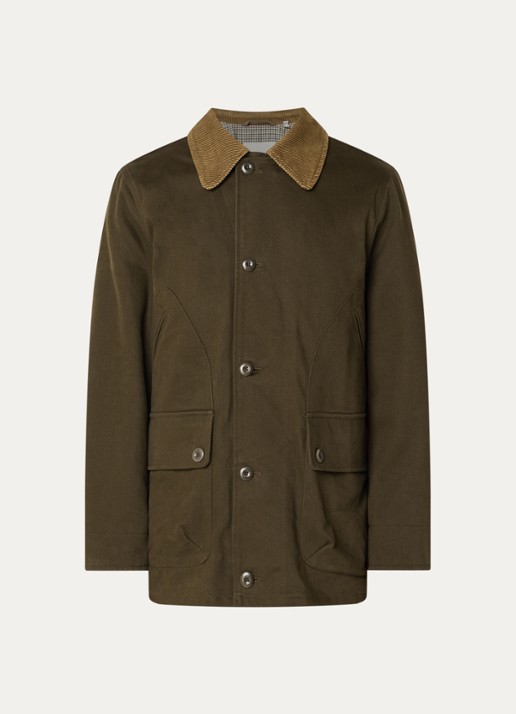 Gant Decker jack met details van corduroy - voorkant donkerbruin