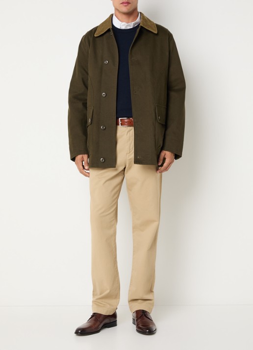 Gant Decker jack met details van corduroy - voorkant 2 donkerbruin