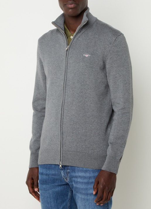 Gant Fijngebreid vest met logoborduring