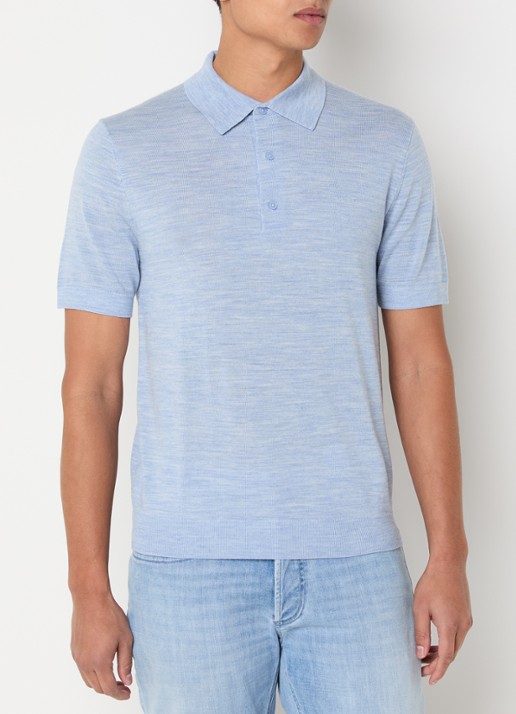 Gant Fijngebreide regular fit polo van merino wol met logoborduring