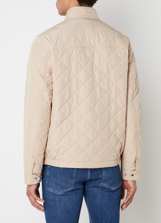 Gant Gewatteerd windjack met quilt patroon - achterkant 4 donkerbeige