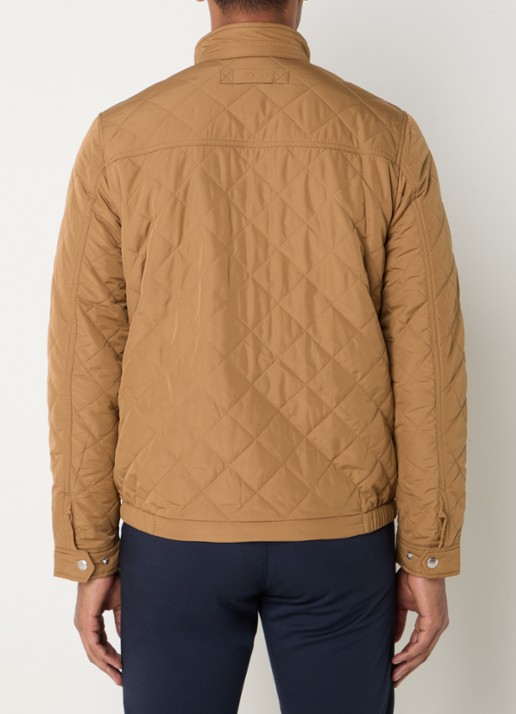 Gant Gewatteerd windjack met quilt patroon - achterkant cognac