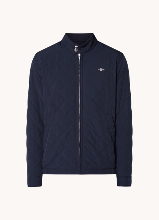 Gant Gewatteerd windjack met quilt patroon - voorkant blauw