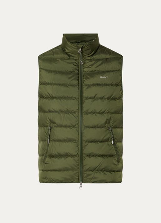 Gant Gewatteerde bodywarmer met ritszakken - voorkant 2 groen