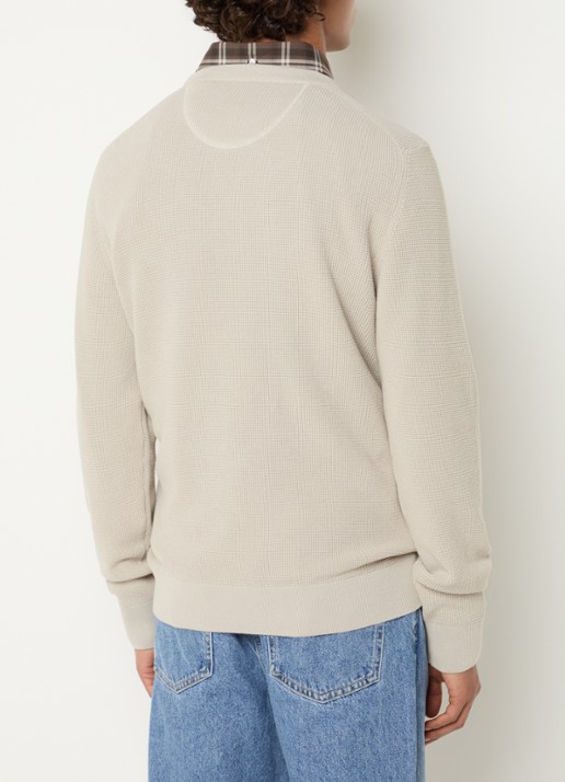 Gant Grofgebreide trui met logo - achterkant 4 beige