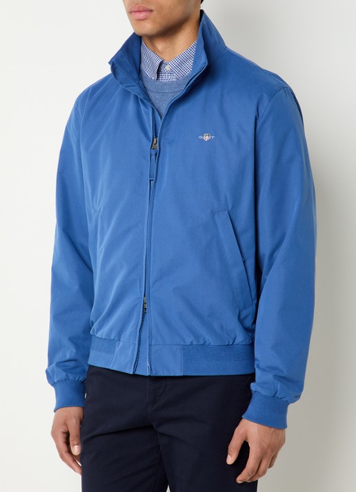 Gant Hampshire jack met logo en ritszakken - detail blauw