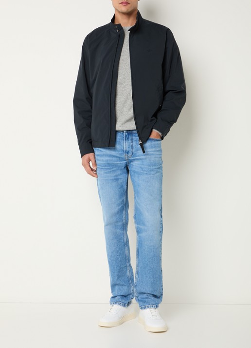 Gant Harrington jack met logo en steekzakken - voorkant 4 zwart