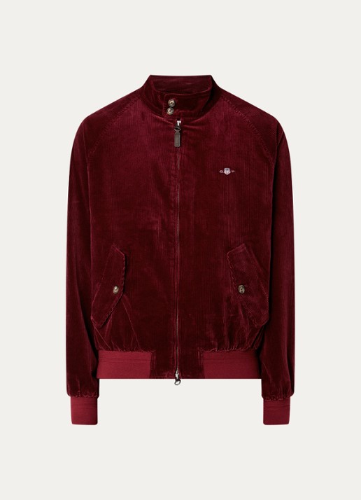 Gant Harrington jack van corduroy met steekzakken  - voorkant 3 bordeauxrood