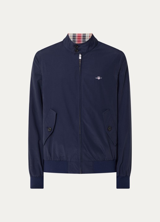 Gant Harrington reversible jack met logoborduring - voorkant 3 donkerblauw