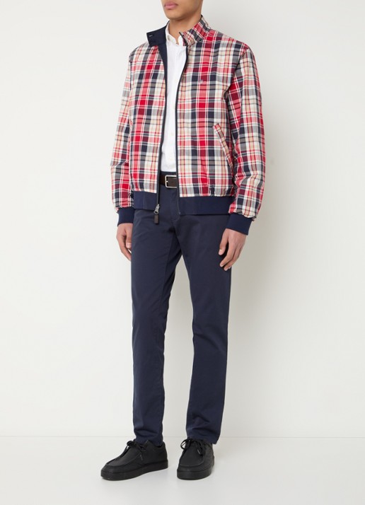 Gant Harrington reversible jack met logoborduring - voorkant 4 donkerblauw