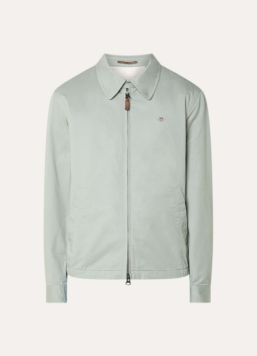 Gant Jack met logo en steekzakken - voorkant lindegroen