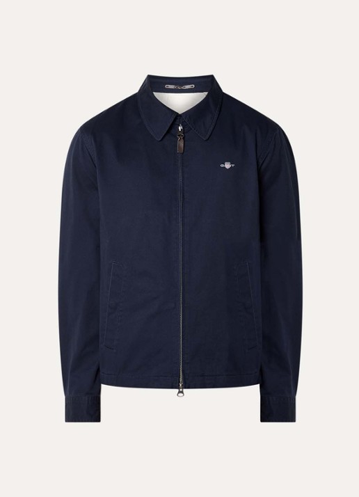 Gant Jack met logo en steekzakken - voorkant 3 donkerblauw