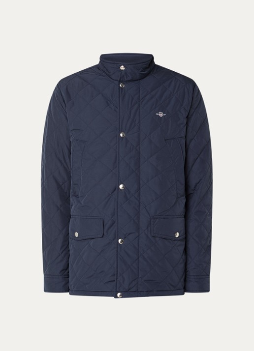 Gant Jack met quilt patroon met klepzakken - voorkant 2 donkerblauw