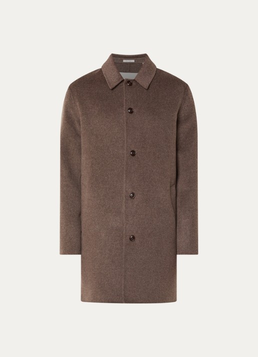 Gant Mantel in wolblend met steekzakken - voorkant donkerbeige