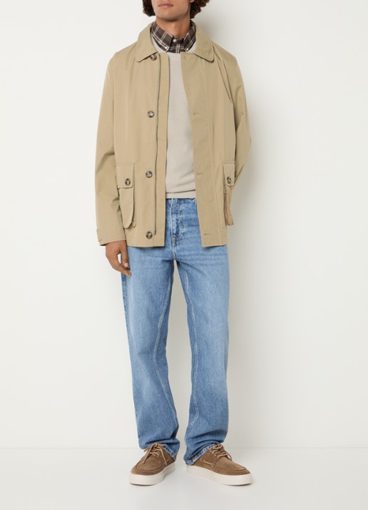 Gant Mantel met klepzakken - voorkant 4 taupe