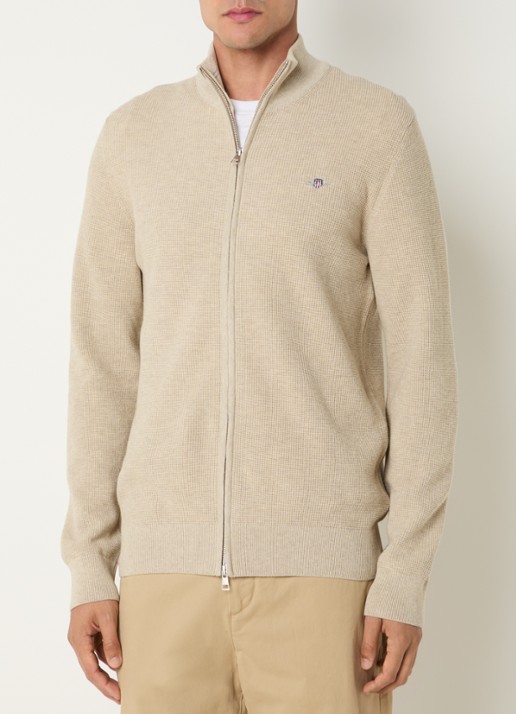 Gant Micro fijngebreid vest met logo