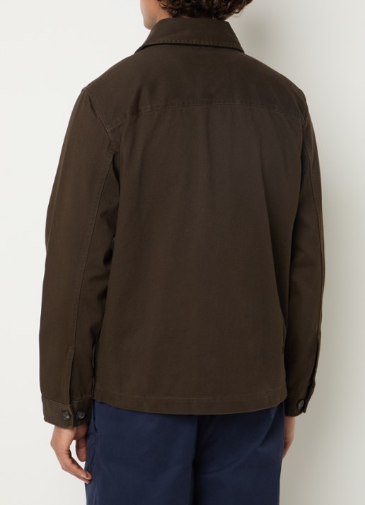 Gant Overshirt met borstzak - achterkant 4 donkerbruin