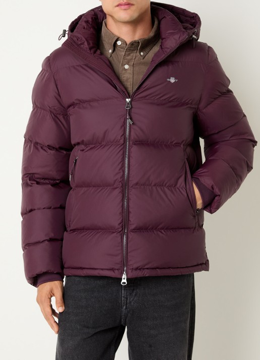 Gant Puffer jack met capuchon en ritszakken