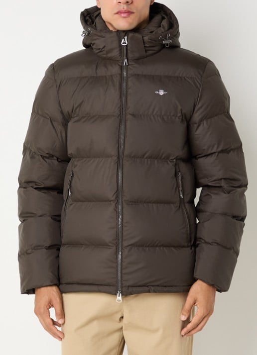 Gant Puffer jack met capuchon en ritszakken