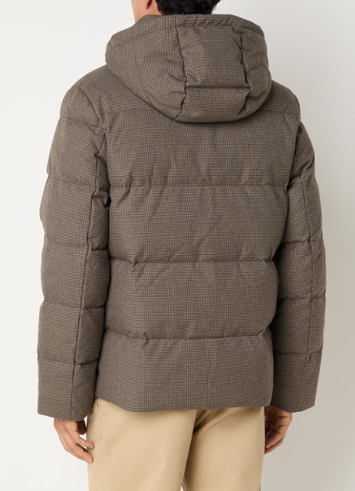 Gant Puffer jack met pied-de-poule dessin - achterkant 2 donkerbeige