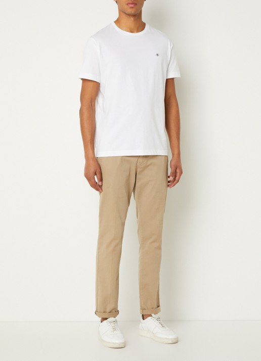 Gant Reg Shield t-shirt met logo - voorkant 2 wit