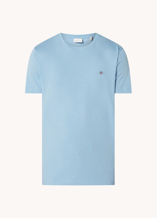 Gant Reg Shield t-shirt met logo - voorkant 2 lichtblauw